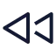 Rewind icon with stroke sharp style