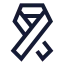 Ribbon icon with stroke sharp style