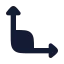 Rightangle icon with solid rounded style