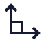 Rightangle icon with stroke sharp style