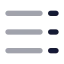 Righttoleftlistdash icon with bulk rounded style