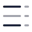 Righttoleftlistdash icon with twotone rounded style