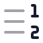 Righttoleftlistnumber icon with duotone rounded style