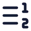 Righttoleftlistnumber icon with solid rounded style