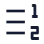 Righttoleftlistnumber icon with stroke sharp style