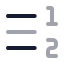 Righttoleftlistnumber icon with twotone rounded style
