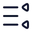 Righttoleftlisttriangle icon with stroke rounded style