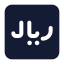 Riyalrectangle icon with solid standard style