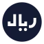 Riyal icon with solid sharp style