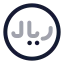 Riyal icon with twotone rounded style