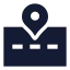 Roadlocation icon with solid sharp style