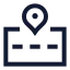 Roadlocation icon with stroke sharp style