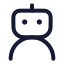 Robot icon with stroke rounded style