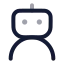 Robot icon with twotone rounded style