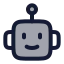 Robotic icon with duotone rounded style