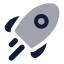 Rocket icon with bulk rounded style