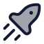 Rocket icon with duotone rounded style