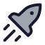 Rocket icon with duotone standard style