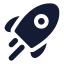 Rocket icon with solid rounded style
