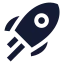 Rocket icon with solid sharp style