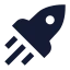 Rocket icon with solid sharp style
