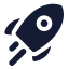 Rocket icon with solid standard style