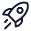 Rocket icon with stroke standard style