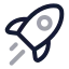 Rocket icon with twotone rounded style