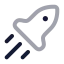 Rocket icon with twotone rounded style