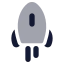 Rocket icon with bulk rounded style