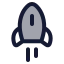 Rocket icon with duotone rounded style
