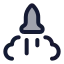 Rocket icon with duotone rounded style