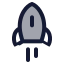 Rocket icon with duotone standard style