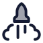 Rocket icon with duotone standard style