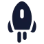 Rocket icon with solid rounded style