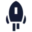 Rocket icon with solid sharp style