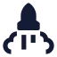 Rocket icon with solid sharp style