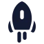 Rocket icon with solid standard style