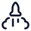 Rocket icon with stroke rounded style