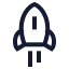 Rocket icon with stroke sharp style