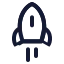 Rocket icon with stroke standard style