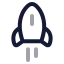 Rocket icon with twotone rounded style