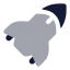 Rocket icon with bulk rounded style
