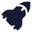 Rocket icon with solid rounded style