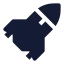 Rocket icon with solid sharp style