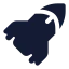 Rocket icon with solid standard style