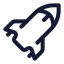 Rocket icon with stroke standard style