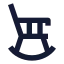 Rockingchair icon with solid sharp style