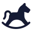 Rockinghorse icon with solid rounded style