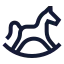Rockinghorse icon with stroke sharp style